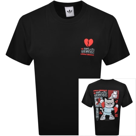 adidas Originals V-Day Cat Graphic T Shirt Black | Mainline